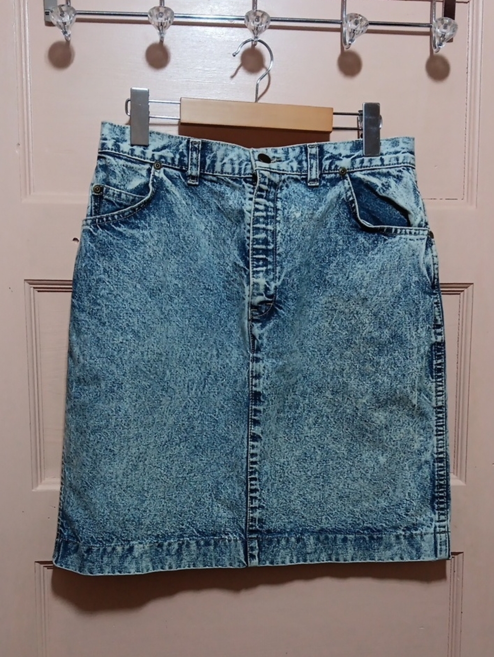 Silver Jeans Light Blue Acid Wash Denim Skirt